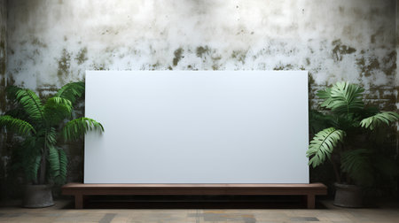 Blank white poster on the wall. 3d rendering, mock upの素材
