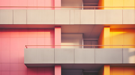 Abstract modern architecture background, fragment of contemporary urban geometry. 3d renderingの素材