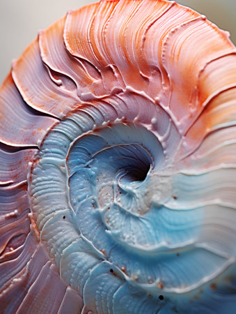 Macro shot of a section of agate in the form of a spiralの素材