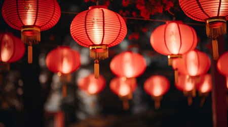 Chinese lanterns in the streets of the old city of China.の素材