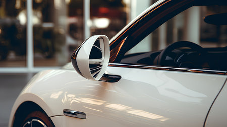 Close up of the door handle of a modern car. 3d renderingの素材