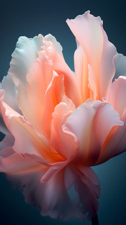 Beautiful tulip flower on a dark blue background. Vector illustration.の素材