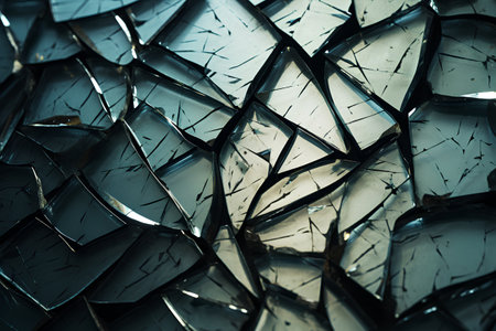 Broken glass. Abstract background. 3d rendering, 3d illustration.の素材