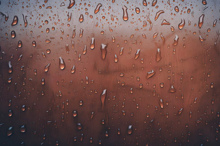 Drops of rain on metal surface. Water drops texture background.の素材