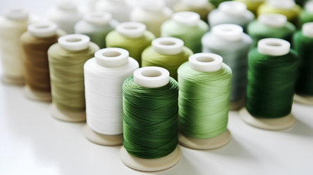 Spools of thread on a white background. Shallow DOFの素材