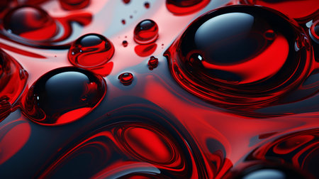 abstract background of red and black water drops. 3d renderingの素材