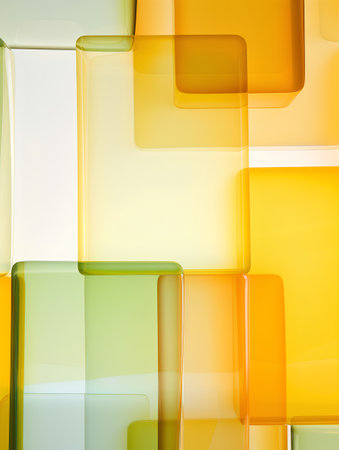 Colorful shiny glass squares. Abstract geometric background. 3d renderの素材
