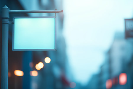 Blank street sign on city background. Mock up, 3D Renderingの素材