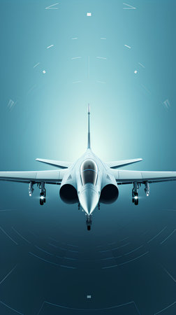 Airplane in the blue sky. 3D illustration. Vector.の素材