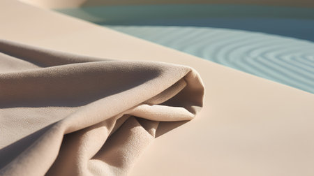 Beige fabric on the beach. Selective focus. nature.の素材