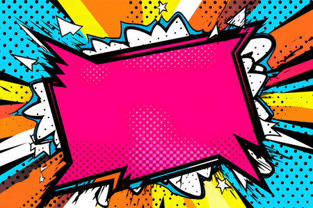 Comic book speech bubble pop art style background. Vector illustration.の素材