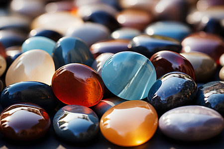 Colorful semiprecious stones close-up macro photography.の素材