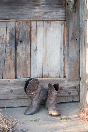 Rustic Leather bootsの写真素材
