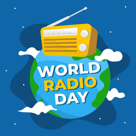 World radio day illustrationのイラスト素材