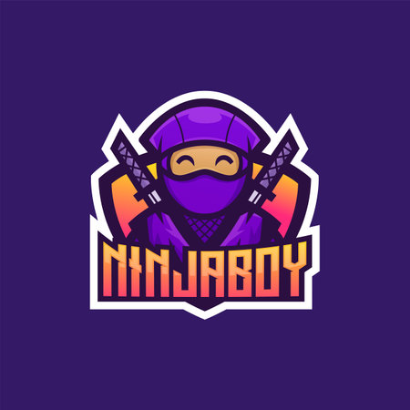 Ninja Boy Assassin Vector Mascot Logo Illustration E Sports Styleのイラスト素材
