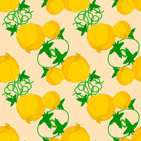 seasonal vector Ornament with pumpkin and leavesのイラスト素材