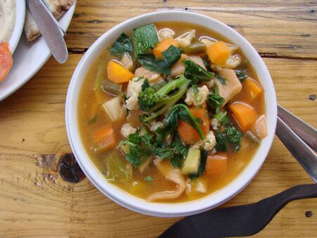 Tibetan soup cooked in Dharamsala, Tupka, Tukpaの写真素材