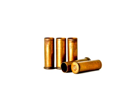 Bullets casing for revolver handgun,  studio shotの写真素材