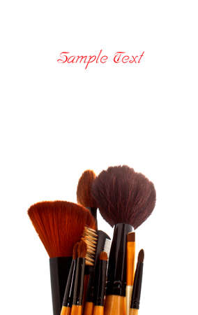 makeup brush on white backgroundの写真素材