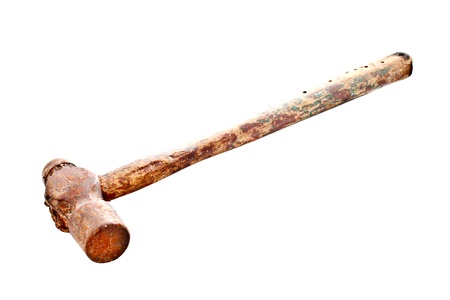isolated old rusty hammer