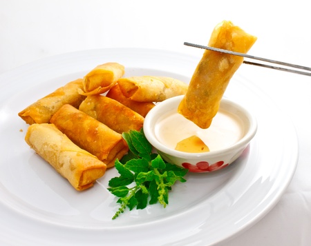 springroll with sweet plum sauce