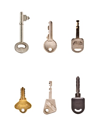 collection of keys in white background