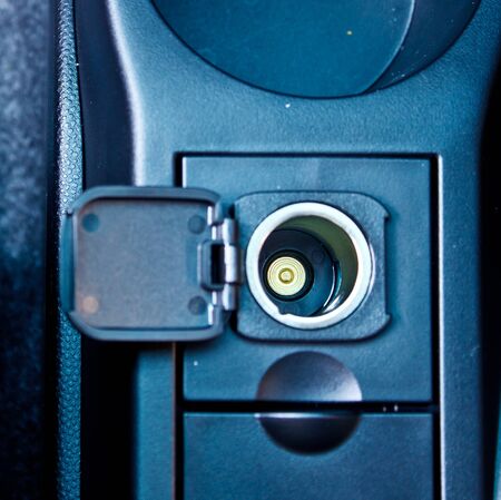 car 12V power outlet socketの写真素材