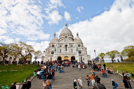 Sacre coeur church with sky, Paris, Franceのeditorial素材