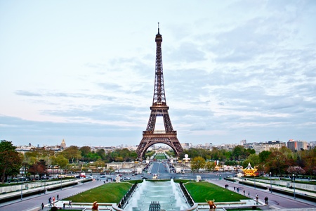 Eiffel tower in the evening, Paris, Franceの写真素材