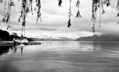 Lake Geneva, Lausanne, Switzerlandのeditorial素材