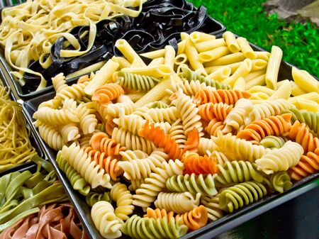 boiled macroni and pasta for cooking
