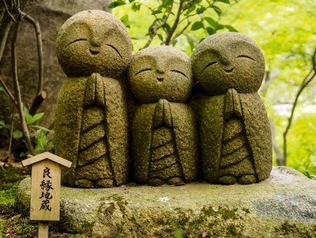monks sculpture in a temple in Japanのeditorial素材