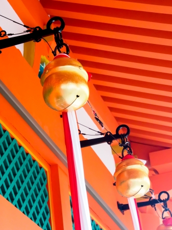 Japanese style bell at shrine in Japanのeditorial素材