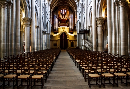 inside of the cathedral of Lausanne, Switzerlandのeditorial素材