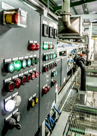 electrical control panel in industrial plantの写真素材