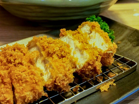 Japanese food, deep fried pork or Tonkatsuの写真素材