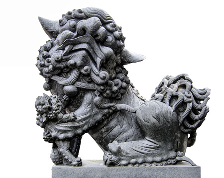 Chinese style stone lionの写真素材