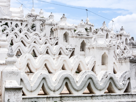 White pagoda Myatheindan in Mandalay, Myanmar
