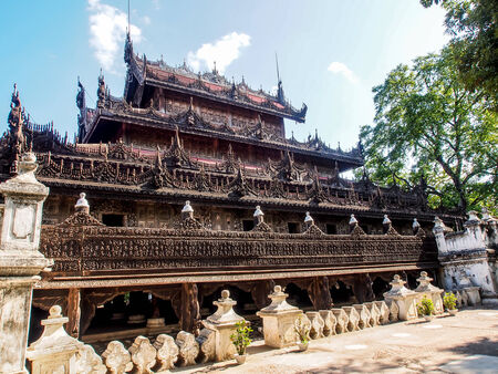 golden palace or Shwenandaw in Mandalay, Myanmarのeditorial素材