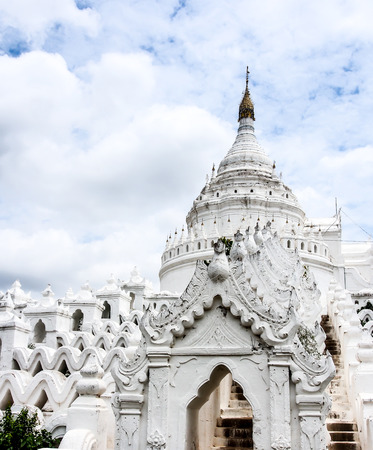 White pagoda Myatheindan in Mandalay, Myanmar
