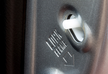 child lock switch at a car doorの写真素材