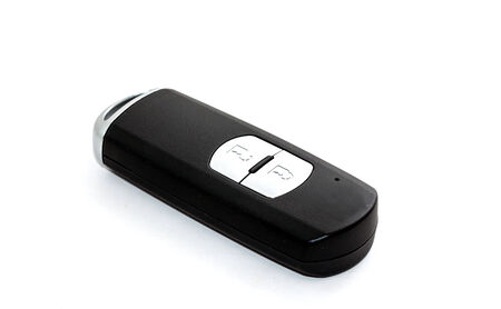 modern car key on white backgroundの写真素材