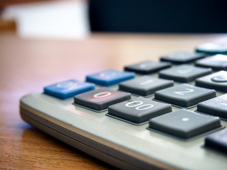 closeup image of a calculatorの写真素材