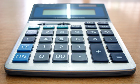 closeup image of a calculatorの写真素材