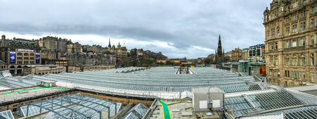 panoramic view of Edinburgh old town, Scotland, UKのeditorial素材