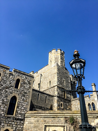 Windsor castle with blue sky, London, UKのeditorial素材
