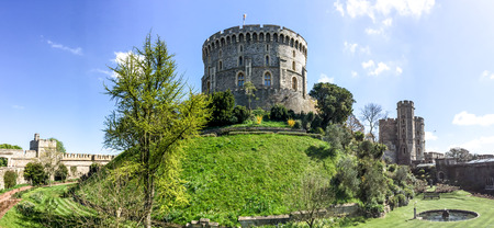 Windsor castle with blue sky, London, UKのeditorial素材