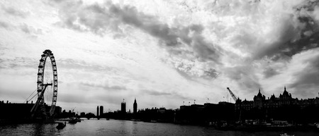 silhouette of house of river Thames, London, UKのeditorial素材