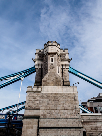 column of The Tower Bridge, London, UKの写真素材