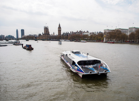 tourist city cruise in Thames river, London, UKの写真素材